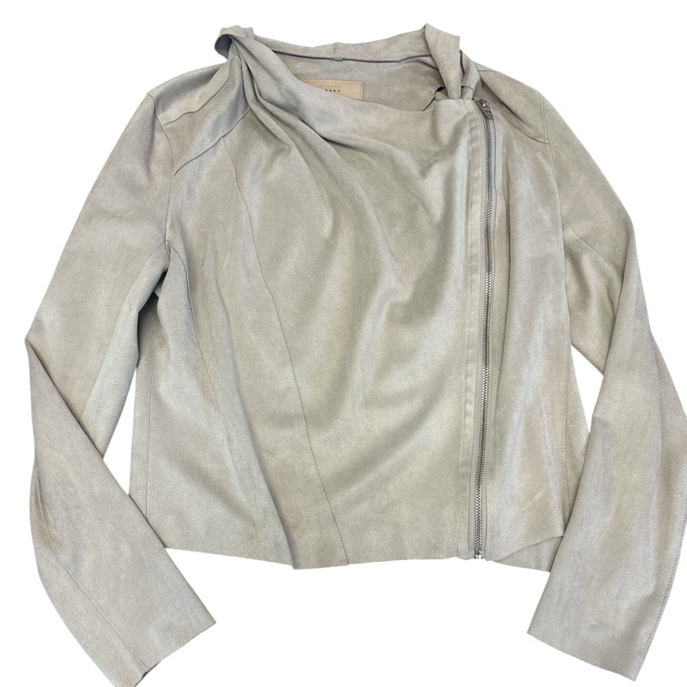 Blank NYC Faux Suede Gray Zip Up Moto Style Womens Medium